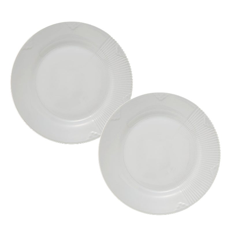 ロイヤルコペンハーゲン（Royal Copenhagen） エレメンツ ホワイト プレート 21cm ペア 2597621／1017497