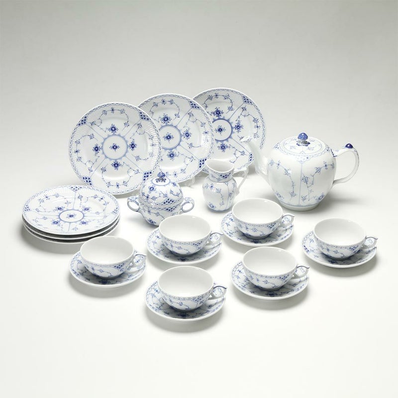 ロイヤルコペンハーゲン（Royal Copenhagen） ブルー フルーテッド ハーフレース 23ピースセット