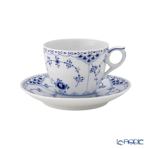 ロイヤルコペンハーゲン（Royal Copenhagen） ブルー フルーテッド ハーフレース コーヒーカップ＆ソーサー 170ml ペア 1102071／1017205