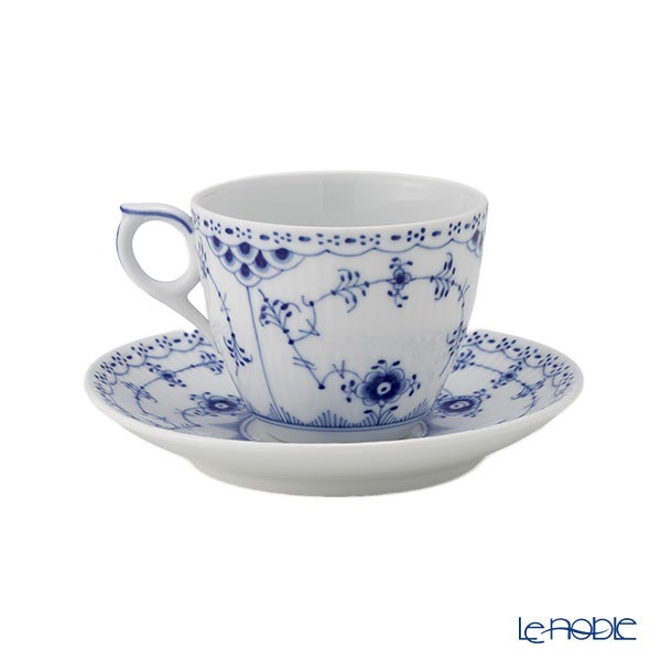 ロイヤルコペンハーゲン（Royal Copenhagen） ブルー フルーテッド ハーフレース コーヒーカップ＆ソーサー 170ml ペア 1102071／1017205