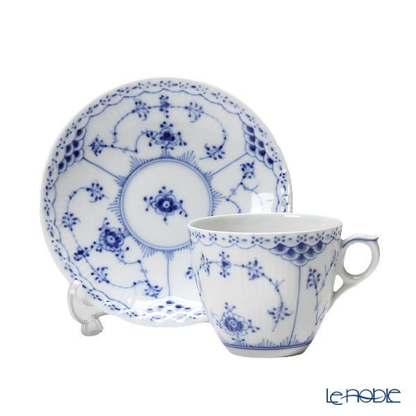 ロイヤルコペンハーゲン（Royal Copenhagen） ブルー フルーテッド ハーフレース トリオセット コーヒー
