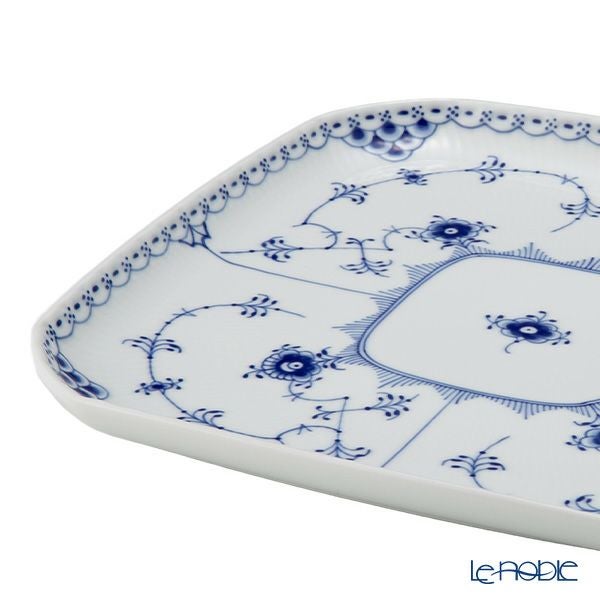 ロイヤルコペンハーゲン（Royal Copenhagen） ブルー フルーテッド ハーフレース スクエアディッシュ 10.5cm ＆ 21cm 2点セット