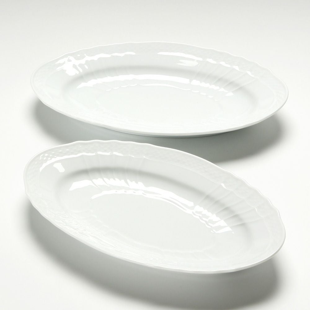 ジノリ1735／リチャード ジノリ（GINORI 1735／Richard Ginori） ベッキオホワイト ピクルス（オーバル） 23cm ペア