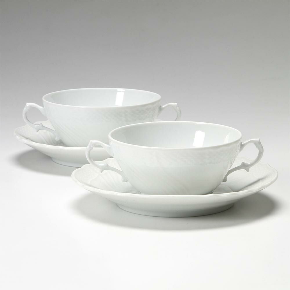 ジノリ1735／リチャード ジノリ（GINORI 1735／Richard Ginori） ベッキオホワイト スープカップ＆ソーサー 300ml ペア