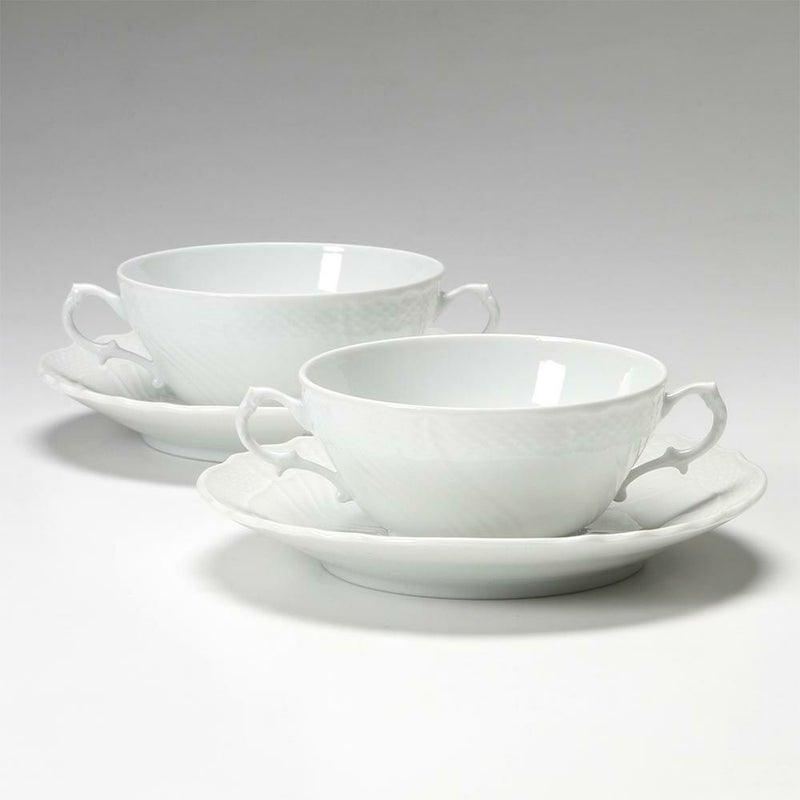 ジノリ1735／リチャード ジノリ（GINORI 1735／Richard Ginori） ベッキオホワイト スープカップ＆ソーサー 300ml ペア