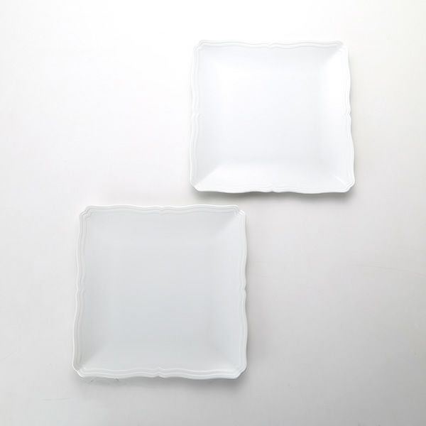 ジノリ1735／リチャード ジノリ（GINORI 1735／Richard Ginori） アンティコ ホワイト スクエアプレート 27cm ペア