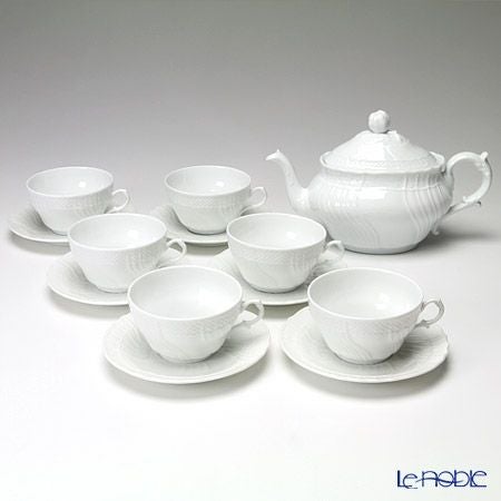 ジノリ1735／リチャード ジノリ（GINORI 1735／Richard Ginori） ベッキオホワイト ティーカップ＆ソーサー ＆ ティーポット 7点セット