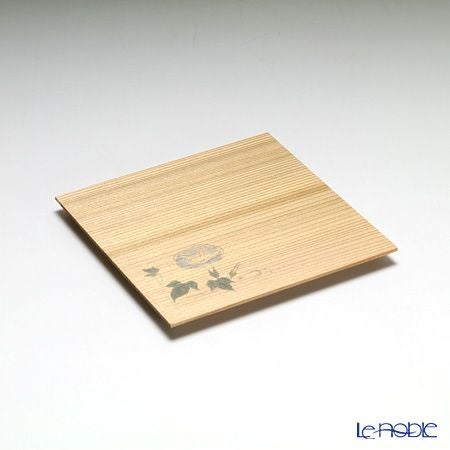 高野竹工 和菓子5客組セット 朝顔 杉小皿＆本煤竹楊枝節付