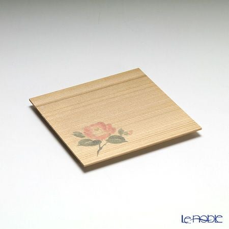 高野竹工 和菓子5客組セット 椿 杉小皿＆本煤竹楊枝節付