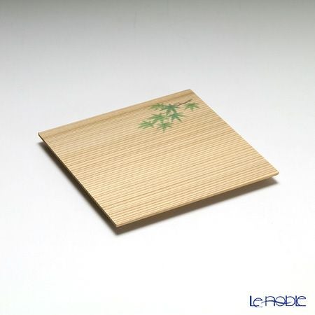 高野竹工 和菓子5客組セット かえで 杉小皿＆本煤竹楊枝節付