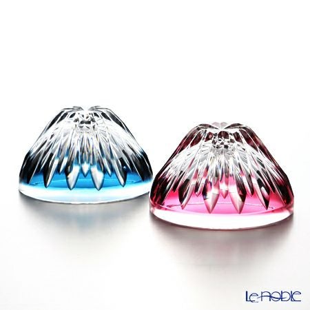 薩摩切子 富士盃 80ml ペア 赤富士（金赤） 20901＆青富士（藍） 20906