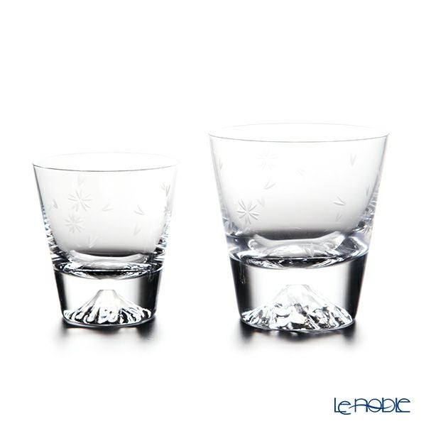 【伝統工芸】田島硝子 富士山グラス ロックグラス 桜切子 大小 2点セット