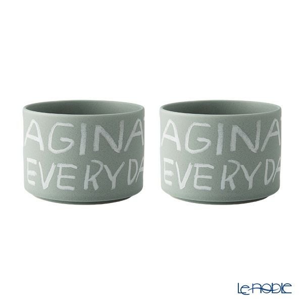 きほんのうつわ × Lee Izumida リサイクル土カップ（高台付き） ペア 200ml 灰青 滝呂焼 IMAGINATION EVERYDAY