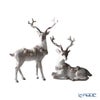 ハルモニア クリスマスオブジェ ウインターフォレスト ディア（トナカイ）ペア A2 立ち＆座り HM-011303 ポリレジン製