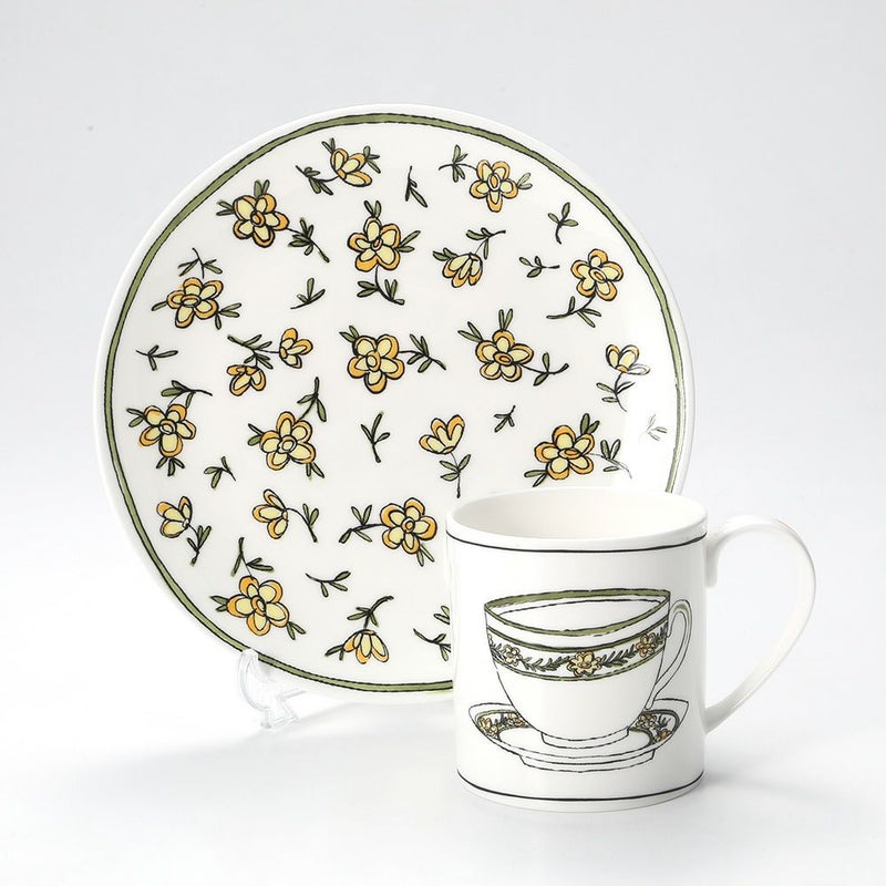 Twig NEW YORK ヘリテージ イエローデイジー プレート＆マグセット