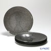 Vetro Felice ヴェトロ フェリーチェ グリッター プレート 21cm ダークグレイ 4枚セット