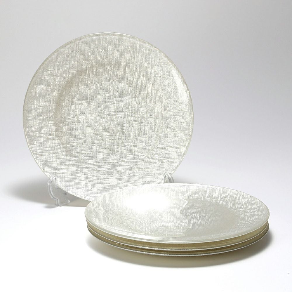 Vetro Felice ヴェトロ フェリーチェ グリッター プレート 21cm ホワイト 4枚セット