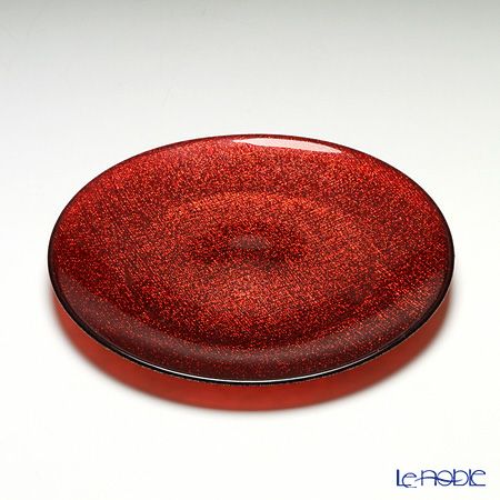 Vetro Felice ヴェトロ フェリーチェ グリッター プレート 21cm レッド 4枚セット