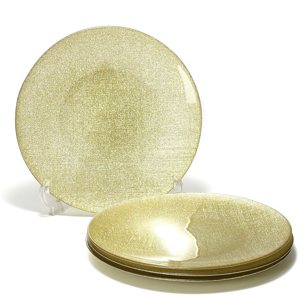 Vetro Felice ヴェトロ フェリーチェ グリッター プレート 28cm ニューゴールド 4枚セット
