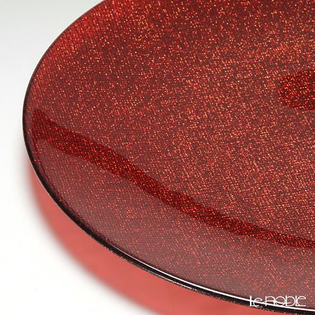 Vetro Felice ヴェトロ フェリーチェ グリッター プレート 28cm レッド 4枚セット