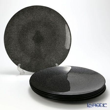 Vetro Felice ヴェトロ フェリーチェ グリッター プレート 35cm ダークグレイ 6枚セット