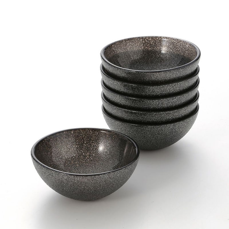 Vetro Felice ヴェトロ フェリーチェ グリッター ミニボウル 9cm ダークグレイ 6個セット