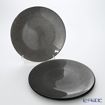 Vetro Felice ヴェトロ フェリーチェ グリッター プレート 35cm ダークグレイ 4枚セット
