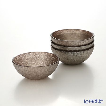 Vetro Felice ヴェトロ フェリーチェ グリッター ミニボウル 9cm ジンジャー 4個セット