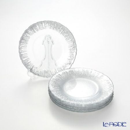 Vetro Felice ヴェトロ フェリーチェ フラッシュ プレート 21.5cm クリア＆シルバー 6枚セット