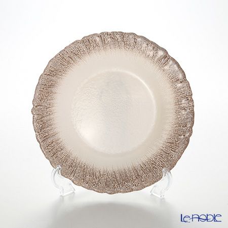 Vetro Felice ヴェトロ フェリーチェ フラッシュ プレート 21.5cm ホワイトパール＆ジンジャー 4枚セット