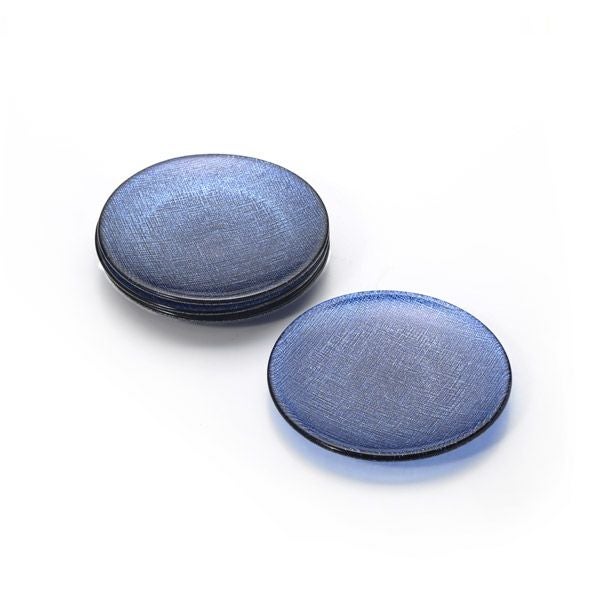 Vetro Felice ヴェトロ フェリーチェ グリッター プレート 14cm ダークブルー 4枚セット