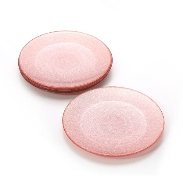 Vetro Felice ヴェトロ フェリーチェ グリッター プレート 21cm ヴィンテージローズピンク 4枚セット