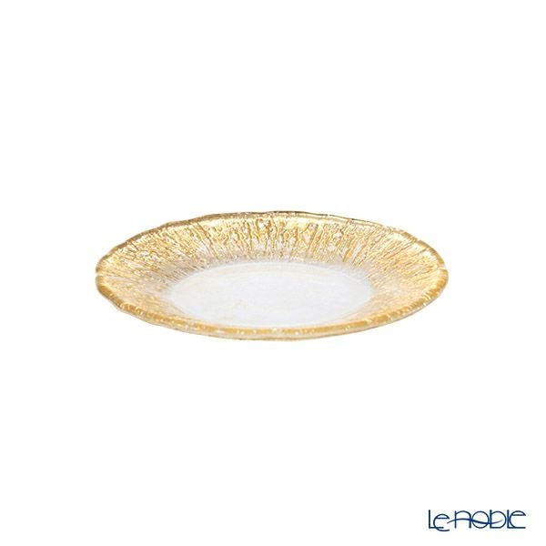 Vetro Felice ヴェトロ フェリーチェ フラッシュ プレート 15cm クリア＆ゴールド 4枚セット