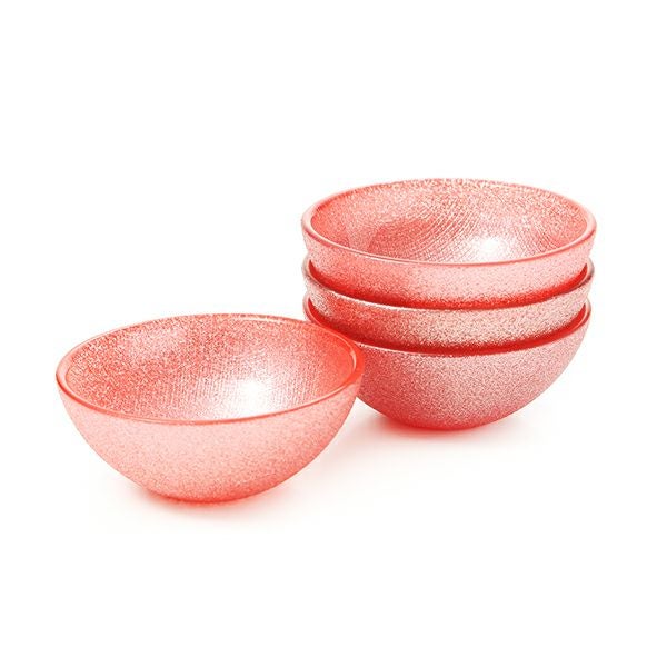 Vetro Felice ヴェトロ フェリーチェ グリッター ミニボウル 9cm ヴィンテージローズピンク 4個セット