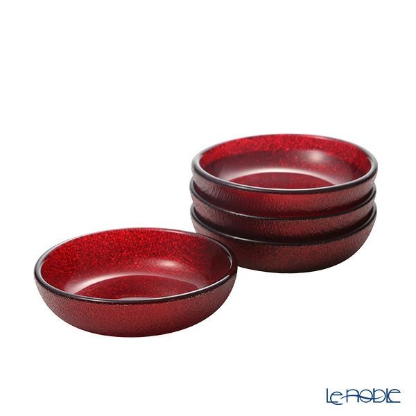 Vetro Felice ヴェトロ フェリーチェ グリッター ミニプレート／豆皿 9cm レッド 4枚セット