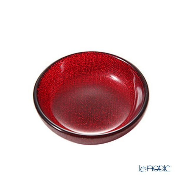 Vetro Felice ヴェトロ フェリーチェ グリッター ミニプレート／豆皿 9cm レッド 4枚セット