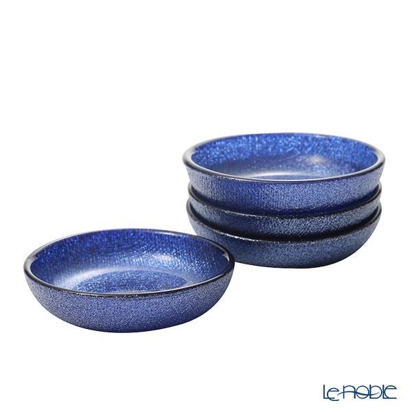 Vetro Felice ヴェトロ フェリーチェ グリッター ミニプレート／豆皿 9cm ダークブルー 4枚セット