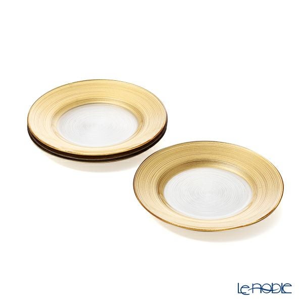 Vetro Felice ヴェトロ フェリーチェ サークル プレート 21cm ゴールド 4枚セット