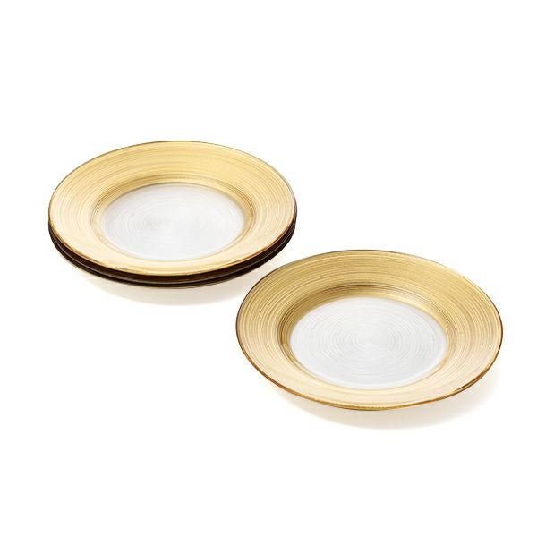 Vetro Felice ヴェトロ フェリーチェ サークル プレート 21cm ゴールド 4枚セット