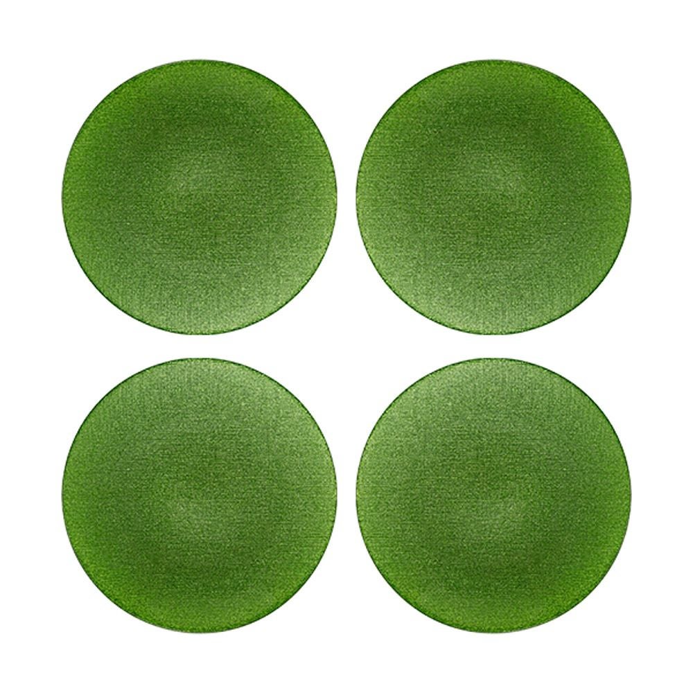 Vetro Felice ヴェトロ フェリーチェ グリッター プレート 21cm ライトグリーン 4枚セット