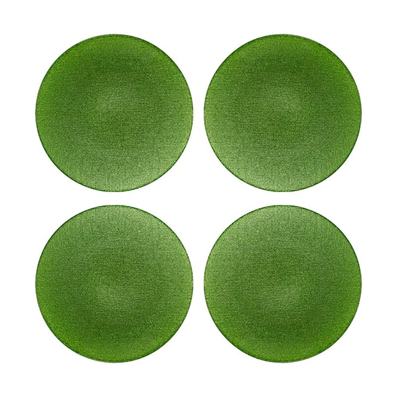 Vetro Felice ヴェトロ フェリーチェ グリッター プレート 21cm ライトグリーン 4枚セット