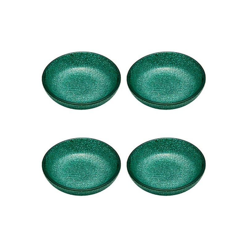 Vetro Felice ヴェトロ フェリーチェ グリッター ミニプレート／豆皿 9cm アクアブルー 4枚セット