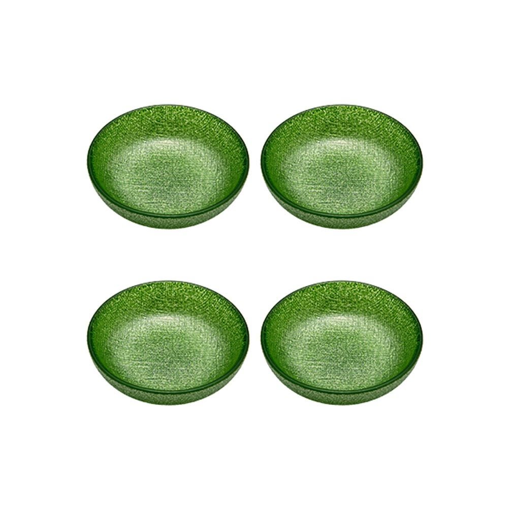 Vetro Felice ヴェトロ フェリーチェ グリッター ミニプレート／豆皿 9cm ライトグリーン 4枚セット