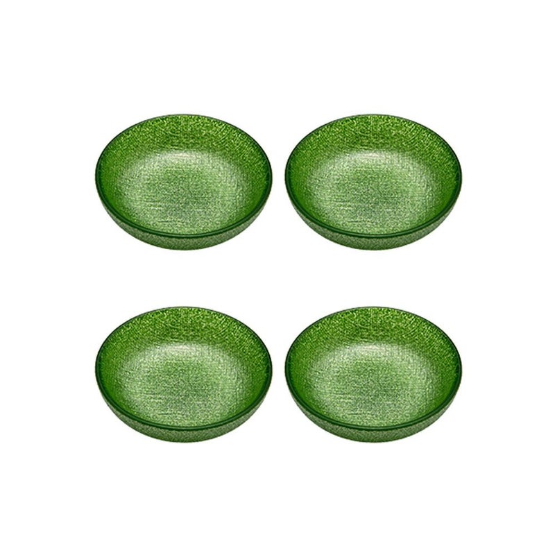 Vetro Felice ヴェトロ フェリーチェ グリッター ミニプレート／豆皿 9cm ライトグリーン 4枚セット