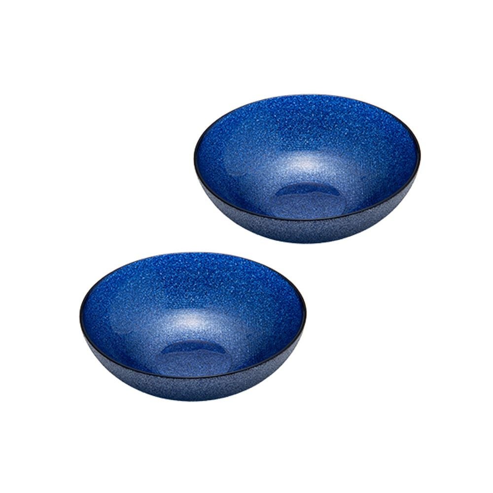 Vetro Felice ヴェトロ フェリーチェ グリッター ロウボウル 14cm ダークブルー ペア