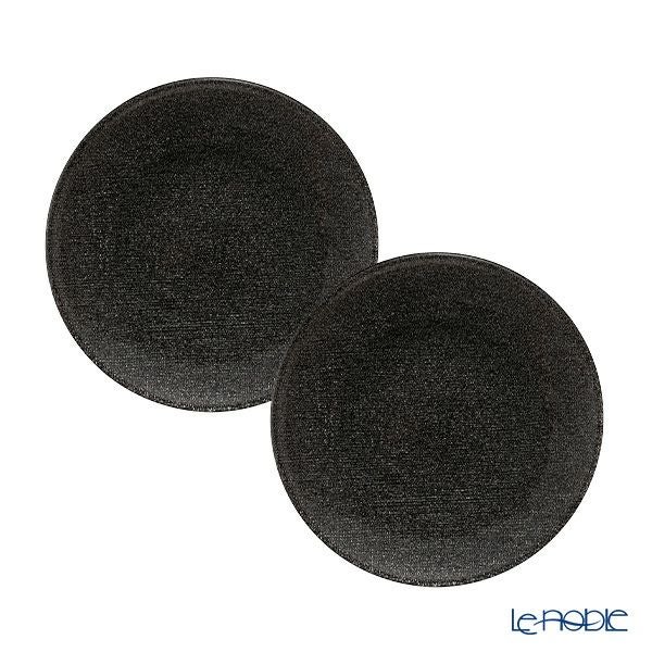 Vetro Felice ヴェトロ フェリーチェ グリッター プレート 17cm ダークグレイ 323917B G019 ペア