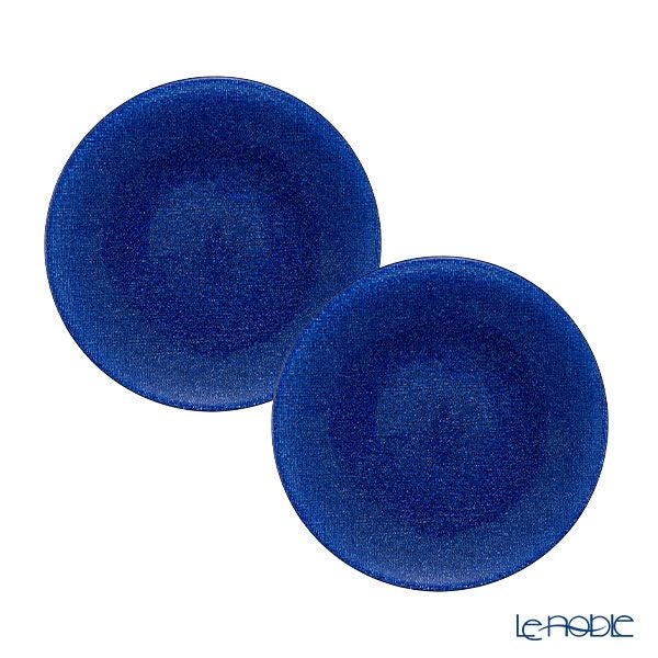 Vetro Felice ヴェトロ フェリーチェ グリッター プレート 17cm ダークブルー 323917B G059 ペア