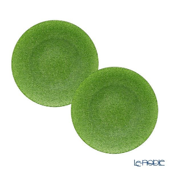 Vetro Felice ヴェトロ フェリーチェ グリッター プレート 17cm ライトグリーン 323917B G066 ペア