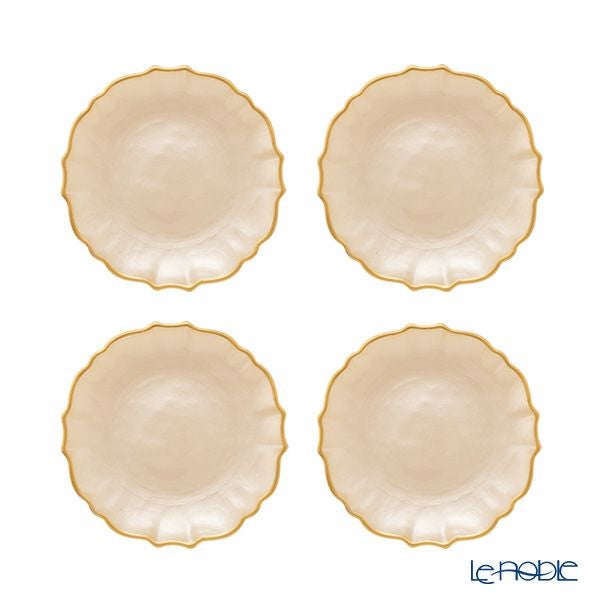 Vetro Felice ヴェトロ フェリーチェ パールクイーン プレート 16cm イエロー 4枚セット