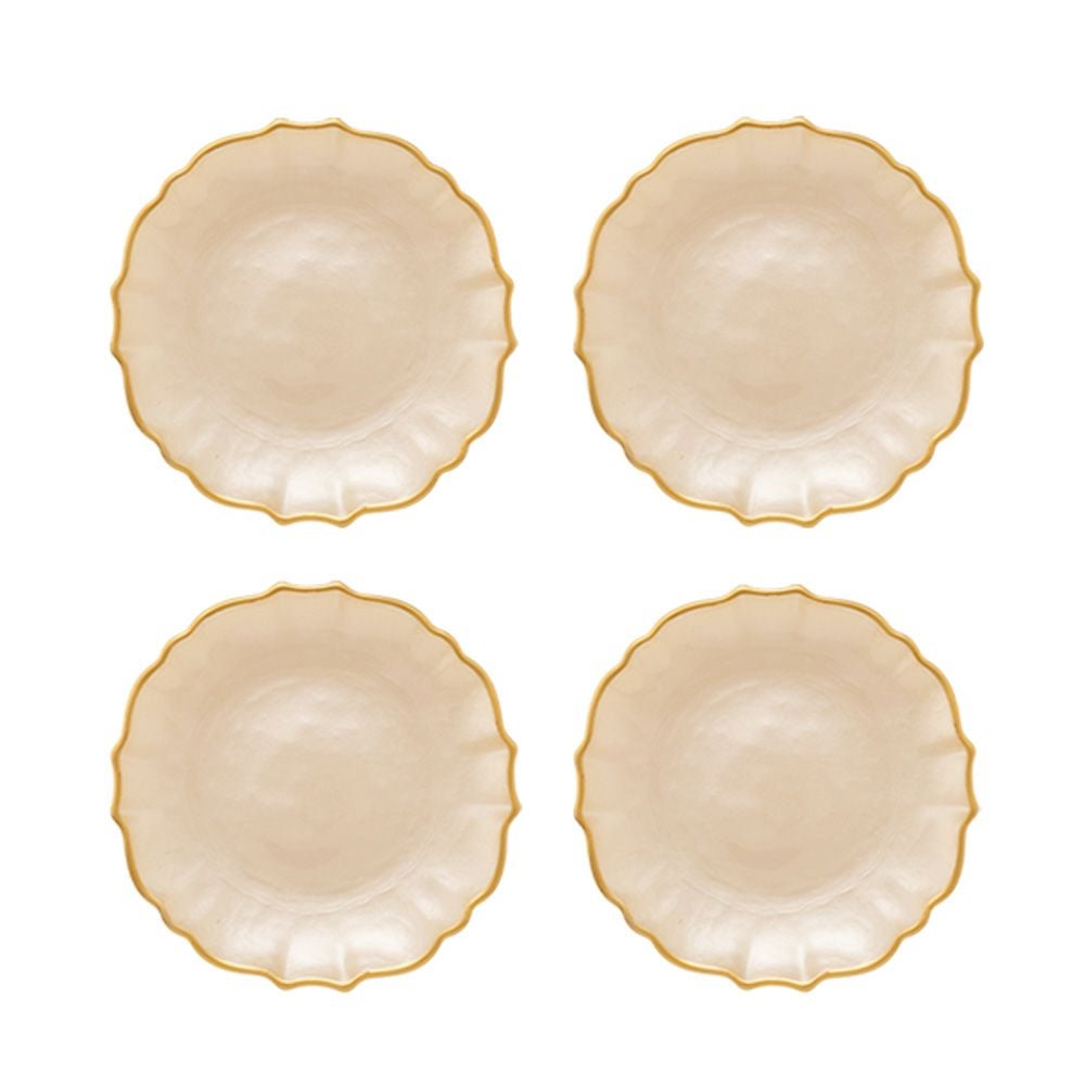 Vetro Felice ヴェトロ フェリーチェ パールクイーン プレート 16cm イエロー 4枚セット